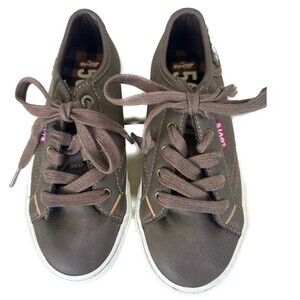 Levi's 501 Kids Brown Fashion Classic Faux Leather Mix Print Sneakers Shoes 12